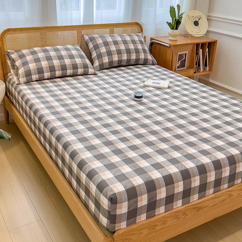 New Style Bed Sheet Single Piece Unprinted Style Bed Cover Mattress Protector Dormitory Single Non-slip Bed Sheet Universal for All Seasons