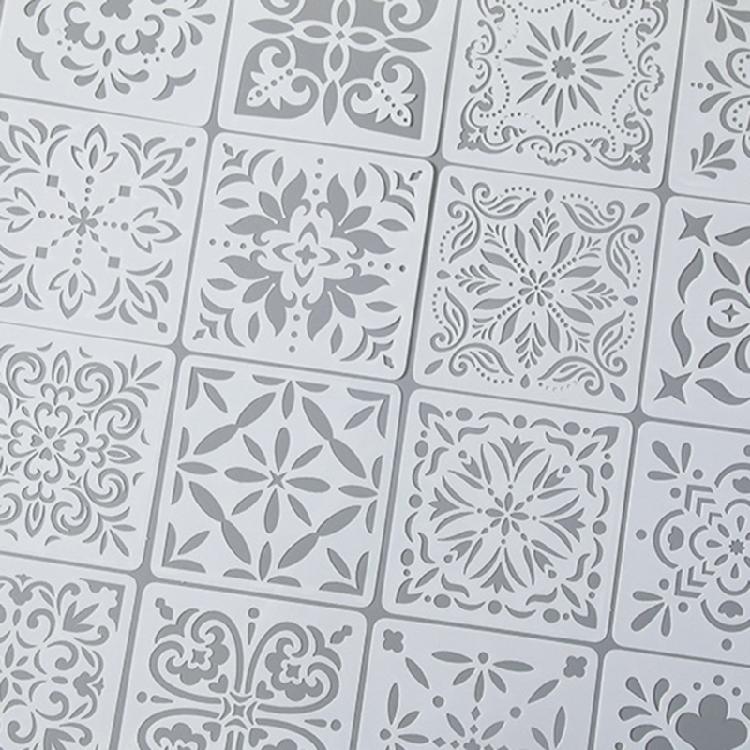 6 Pcs Flowers Stencils Drawing Stencils Leaf Templates For Creative Scrapbook Pages And DIY Home Projects