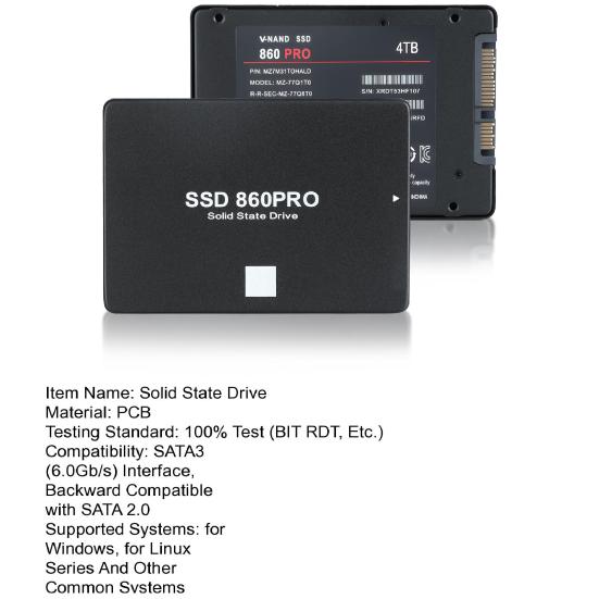 860 PRO SATA 3 2.5-inch SSD 64/128/256GB Speed Up To 545MB/s Read 530MB/s Write PC Computer Desktop Laptop Internal Solid State Drive Replacement