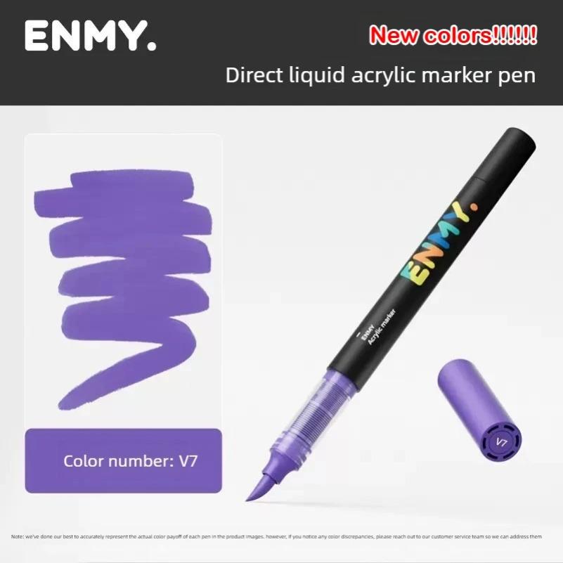 1 PC ENMY 80 Colors Direct Liquid Acrylic Markers Blendable Soft Tip Non-Transparent Art Markers School Supplies Stationery