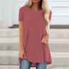 2024 Summer Plus Size Women’s Round Neck T-Shirt, Solid Color, Southeast Asian Fashion