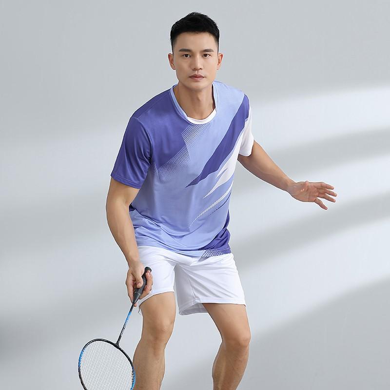 Quick-Dry Badminton Sport Set Men Women Athletic Wear Tennis Volleyball Table Uniform With Number Printing