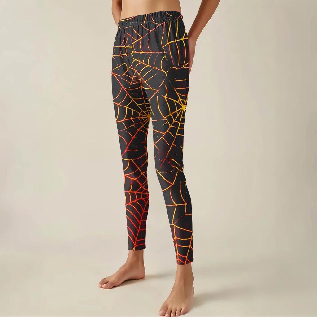 Women's Pants Halloween Printed Stretchy Soft Bottoms Casual Home Sleeping Pants