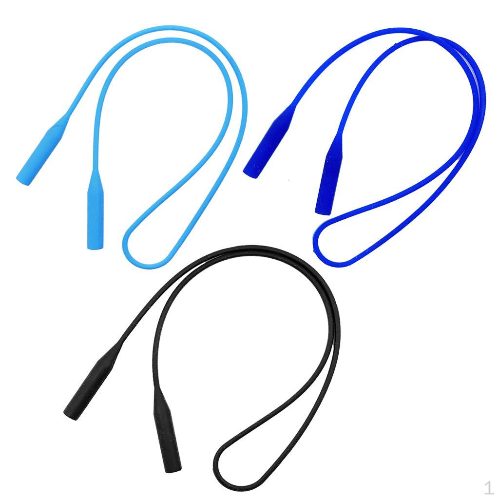 

Набор из 3 нескользящих держателей для очков, силиконовые шнурки, шнурки для очков от солнца на шею и 52 см