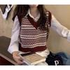 Rhombus Vest Women's Early Autumn New Outer Wear Stacked Inside Wear Retro Knitted Sweater Vest