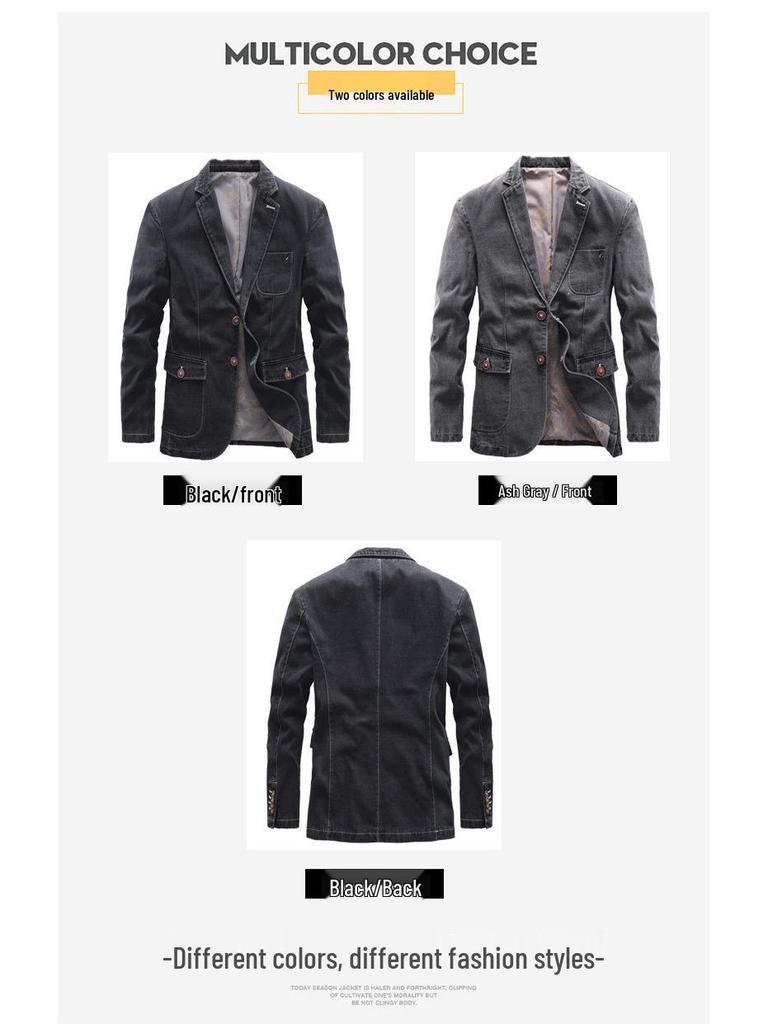 Herren British Style Baumwoll-Denim Freizeit Anzugjacke - Frühjahrs-/Herbstkollektion
