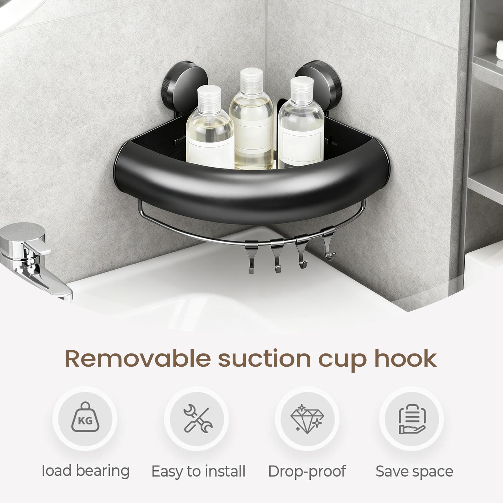 

Shower Shelves Suction Cup With Hooks Storage Shower Shelf Corner Wall Rack For Home Bathroom Kitchen Towel Shampoo Body Wash China Mainland