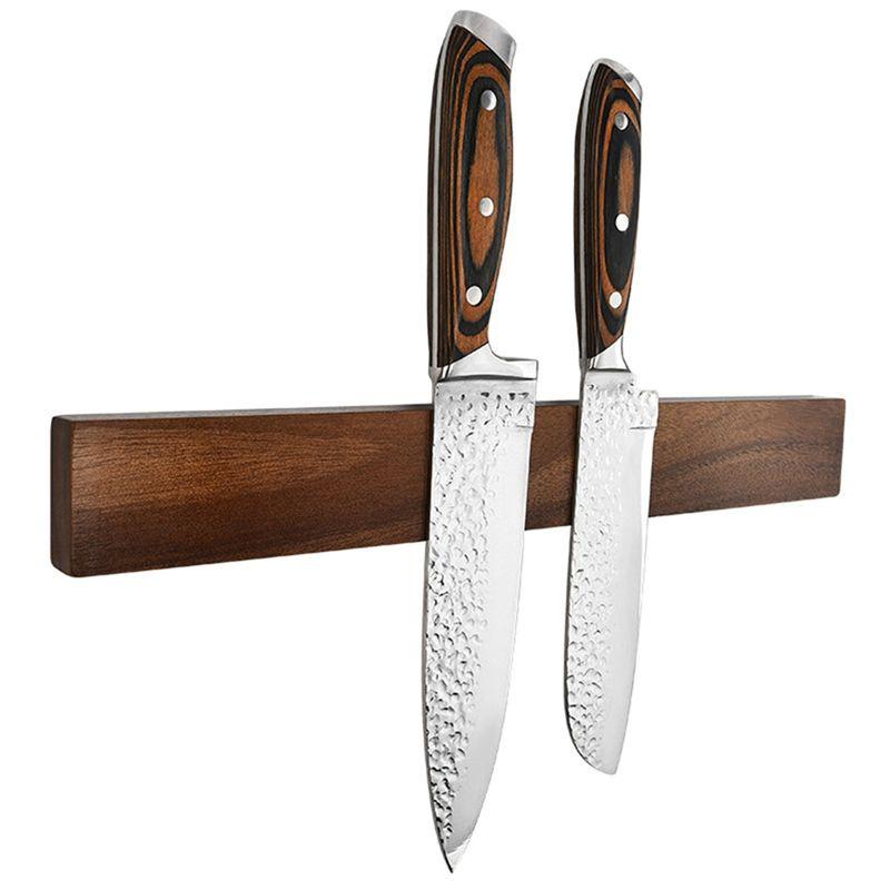 BHBL Wooden Strip Magnetic Knife Holder Wall Mount for Metal Knives Wood Block Magnet Knives Rack Kitchen Tool