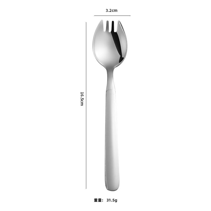 316 stainless steel fork household spoon and fork integrated two-in-one dual-purpose children's pasta fork salad spoon salad fork home 4