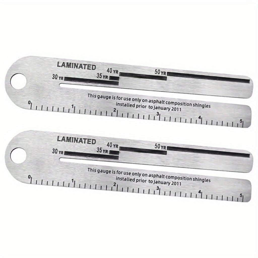 1Pc Stainless Steel Fiberglass Shingle Gauge, Ribbon Plate Measuring Ruler 5 Inches 3 Inches Shingle Gauge, Genuine