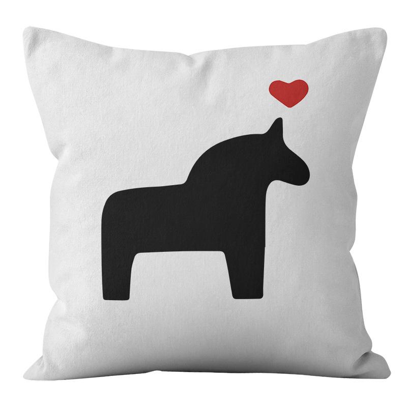 Small Clear Green Geometric Flower Print Pillowcase Short Velvet Cushion Living Room Sofa Pillowcase