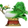 Exquisite Copper "Cabbage with Golden Accents" Statue - New Chinese Style Feng Shui Decor for Wealth & Prosperity, Perfect Home or Office Ornament,