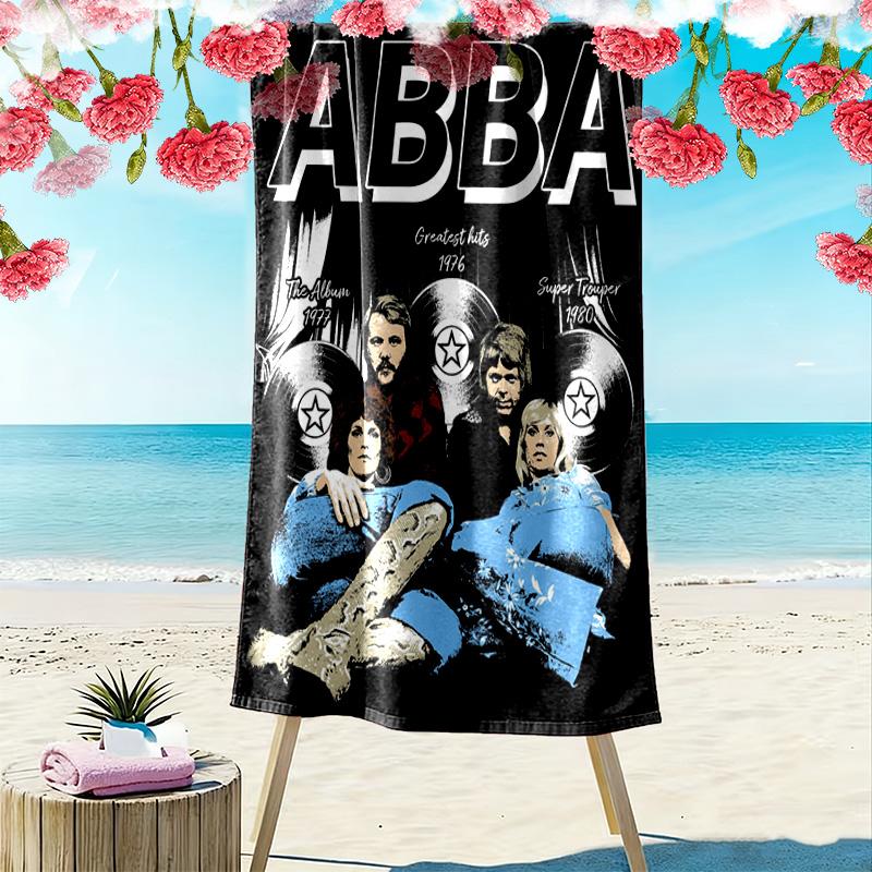 ABBA Iconic Band Legacy Beach Towel Portable for Travel Beach Seaside Quick-drying Swim Towel Swim Fashion Printing Outdoor Picnic Beach Mat
