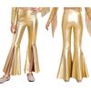 Girls Stage Competition Pants: Sparkling Metallic Fabric with Unique Split Bell-Bottom Hem for Dance & Pageant