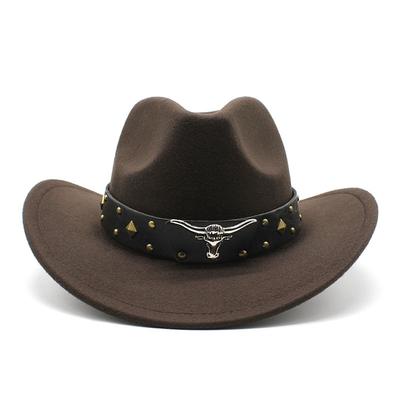 Západní kovbojský klobouk Retro jazzový klobouk Pánský a dámský Vlněný top hat Plstěný klobouk