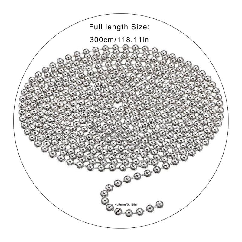 Chaîne de Store Robuste Rideau de Perles Cordelette de Traction Perles Métalliques Cordon Accessoires de Quincaillerie pour Rideaux Fenêtre Durable