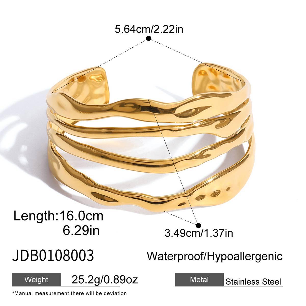 

Design minimalist style 18K gold, four-layer hollow opening bracelet trend jewelry