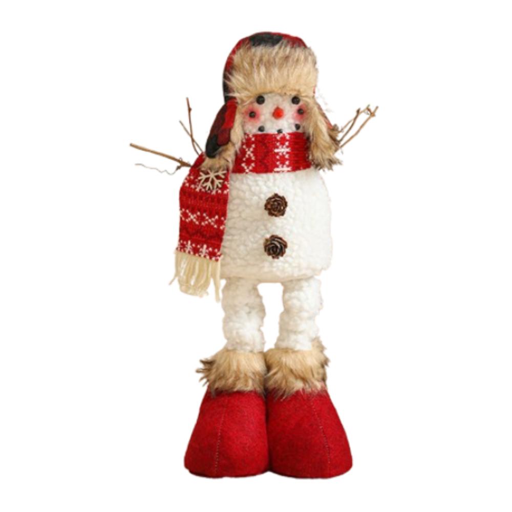 Cartoon Long Legs Snowman Ornaments Cute Plush Snowman Doll Toy Home Xmas Decoration