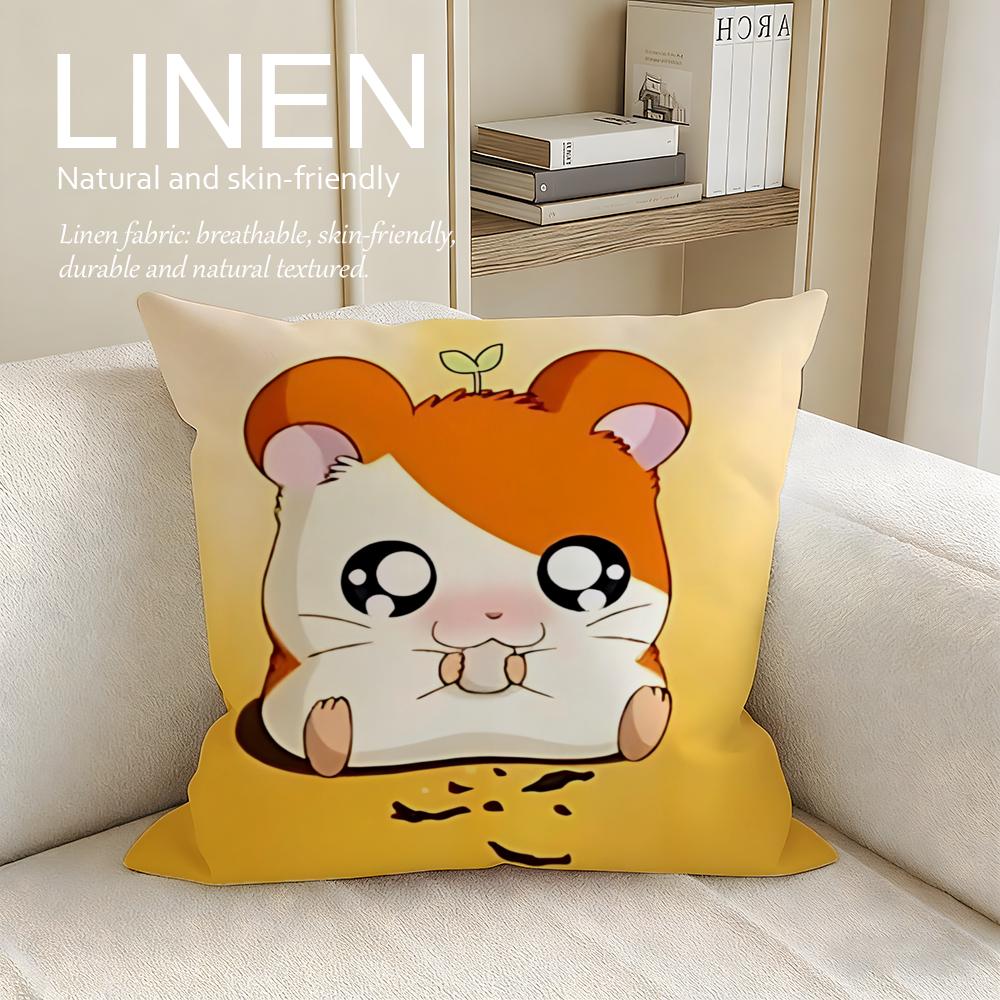 Cute Hamtaro Cushion Cover Pillowcase Set Pcs x x Breathable Washable Sofa Cushion Cover