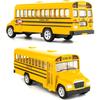 Gelbe Schulbus-Spielzeugautos aus Druckguss für Kinder, 5-Zoll-Rückziehauto mit zu öffnenden Türen und Gummireifen
