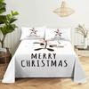 Bed Sheet Set 240x220 Christmas Tree With Pillowcase Letter Green For Single Double Beds Kids Adult 3D Bedding Texile Twin Full