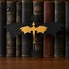 Heavy Duty Book Support Double Dragon Bookends, Vintage Fantasy Flying Bookshelf Decor, Stable Decorative Shelf Accents Sculpture Stopper for Shelves,