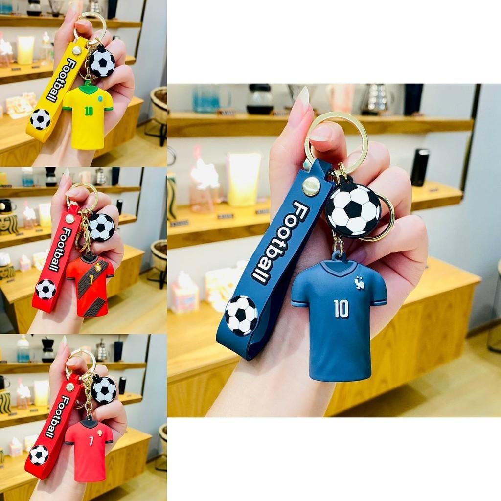 Stylish Cartoon Football Jersey Keychain Trendy Pvc Key Ring For Bags And Gifts