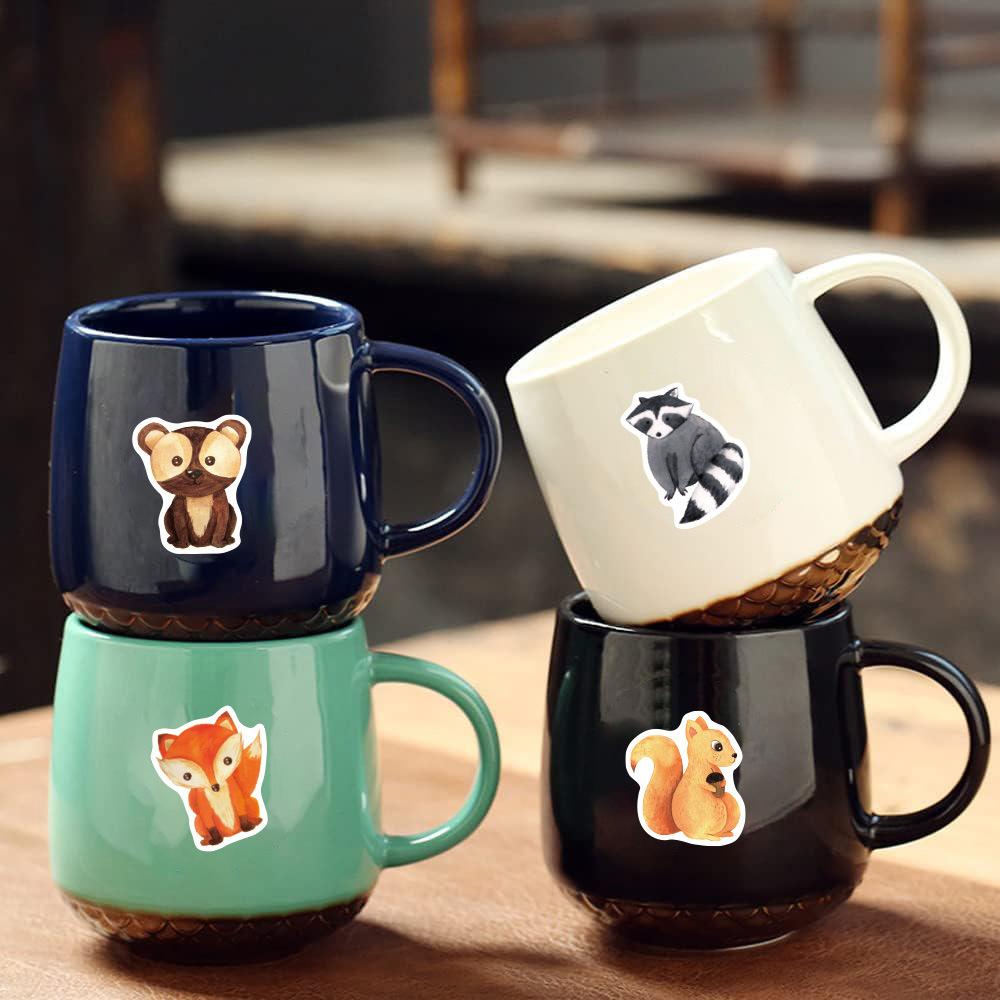 500Pcs/Roll Forest Animals Graffiti Stickers Cute Fox Deer Decals DIY Laptop Journal Notebook Kawaii Envelope Seal Label Sticker