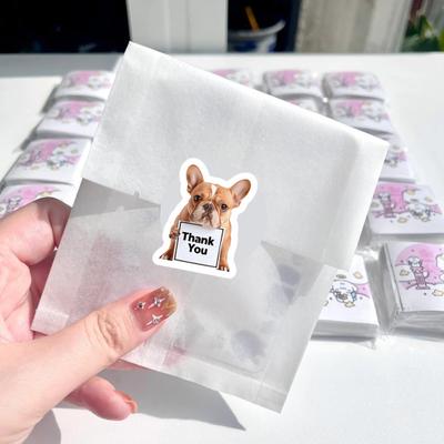 Yousheng Cute Dog Cat Thank You Stickers Funny Puppy Graffiti Stickers Waterproof PVC Stickers for Phone Laptop Fridge Envelopes