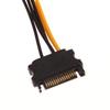 1Pc Power Supply Cable Dual 15Pin Sata Male To Pcie 8Pin Male Pci Express Pci-E Video Card Splitter Adapter