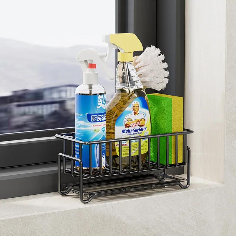 

Держатель для губки из нержавеющей стали, черный, белый, кухонная мойка, подставка для тряпок, сушилка для посуды, органайзер, полка для хранения, кухонные принадлежности чёрный