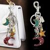 Star Pattern Zinc Zinc Alloy Moon Stars Keyring Zinc Zinc Alloy Moon Stars Bags Pendant  Fashion Accessories