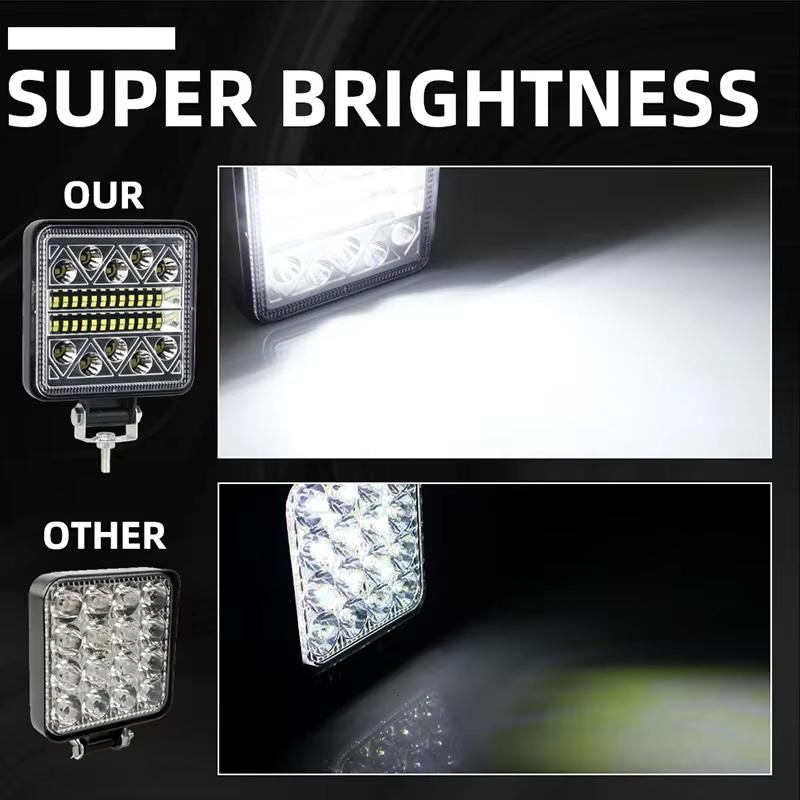 1Pcs 72W/102W Lightbar Spotlight Offroad Led Work Light Bar 3030 Led 34Smd Square For Tractor Suv Truck Driving Fog Lamp