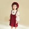 Girls' Red Velvet Princess Dress - Autumn/Winter, First Birthday, Formal Wear