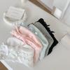 Lolita Kawaii Women Socks Bow Sweet Girls Cute Ruffle Socks Women Japanese Style Solid Color Black White Gray Long Socks Sox