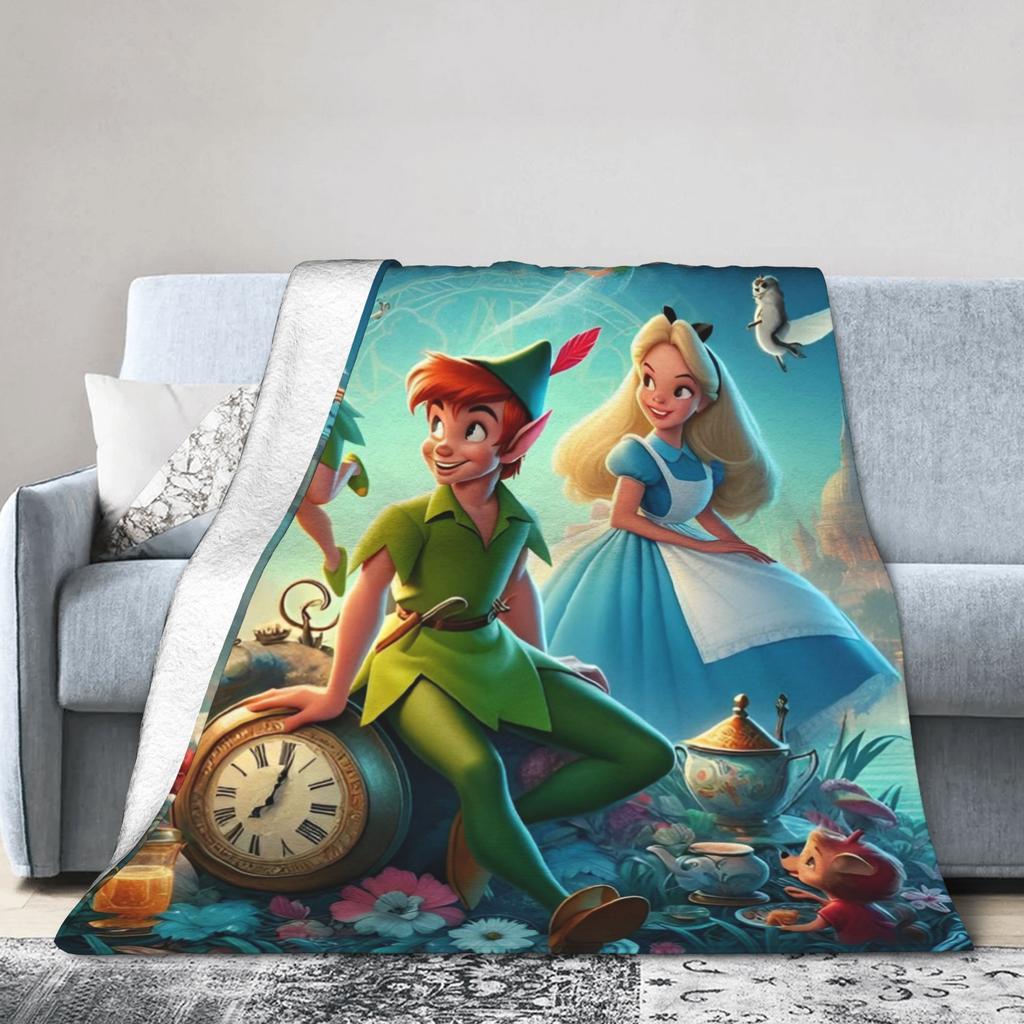 Peter Pan Tinker Bell Blanket  Wool Awesome Warm Throw Blankets for Bedding Lounge  Winter