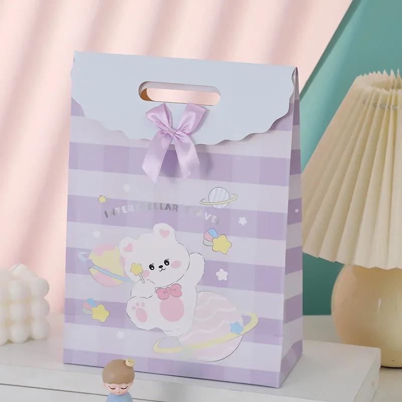 12PCS Gift Bags Packaging Box Cartoon Candy Bags Snack Package Gift Bags Kids Favors Cookie Bag Birthday Gift Bag