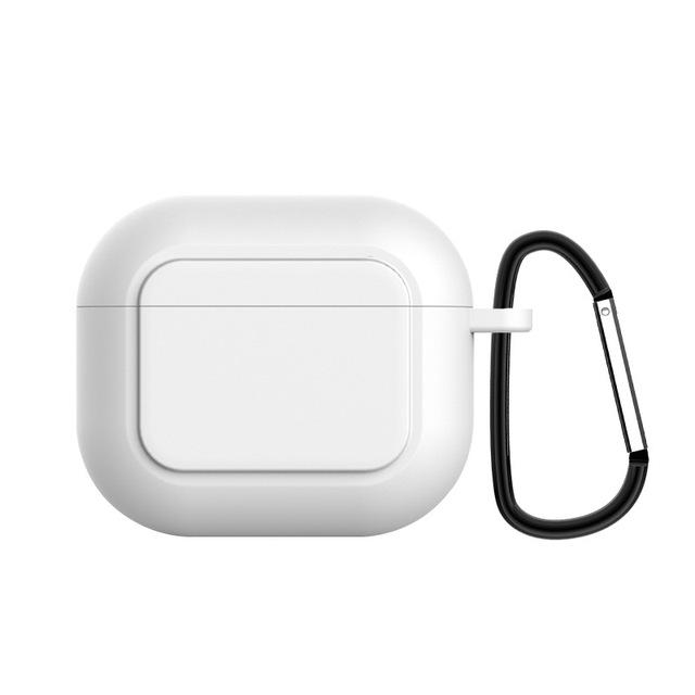 

Противоударный мягкий силиконовый защитный чехол для Appe Airpods 3, защитный чехол для наушников Airpods 3 (2021) With Hook белый
