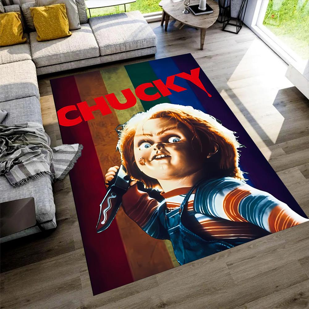 Chucky's Rainbow Horror Floor Mat Perfect for Playrooms Kitchen Entryway Bedrooms Antislip Carpet Anime Office Decor