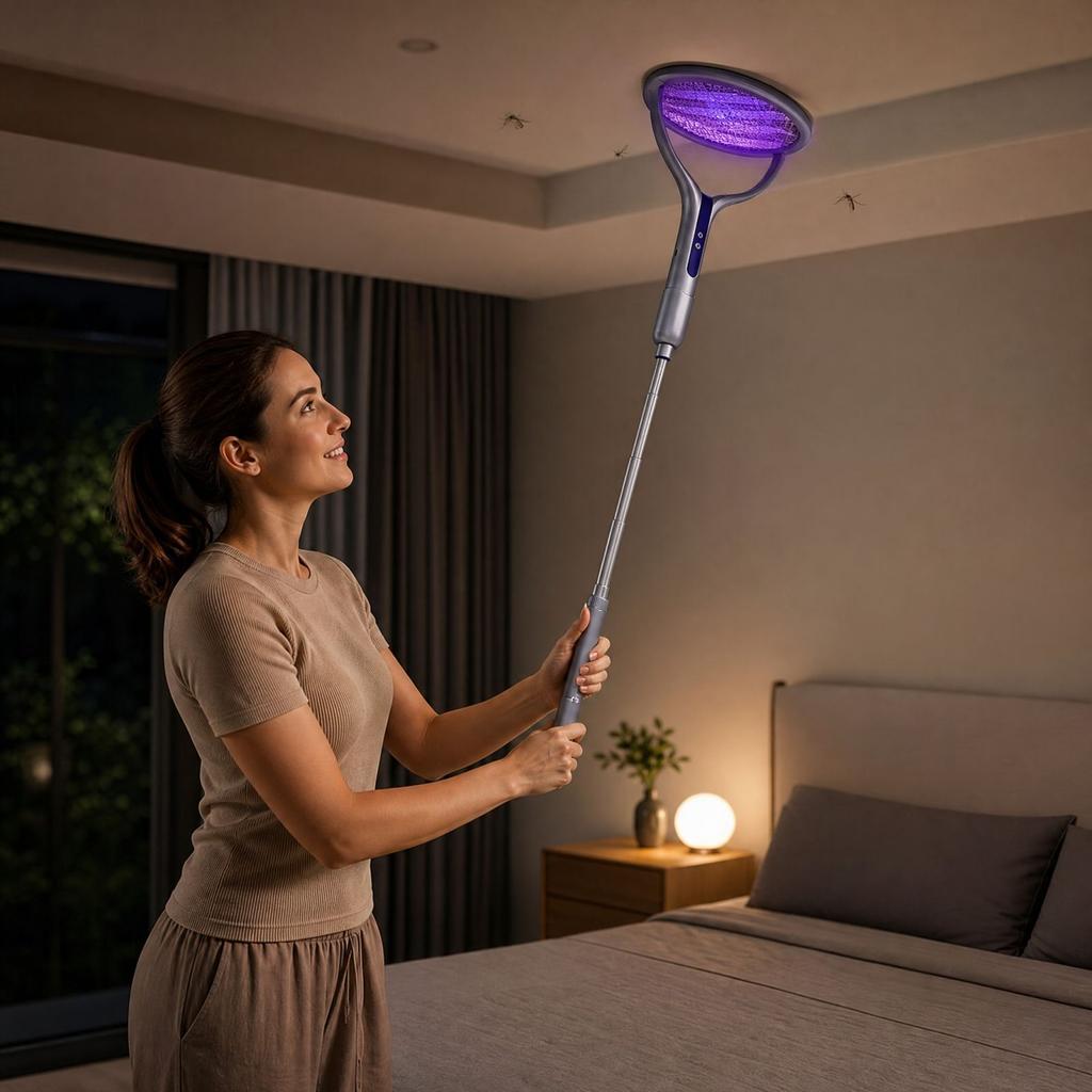 Extendable Swatter with Telescopic Handle for Indoor and Outdoor Use