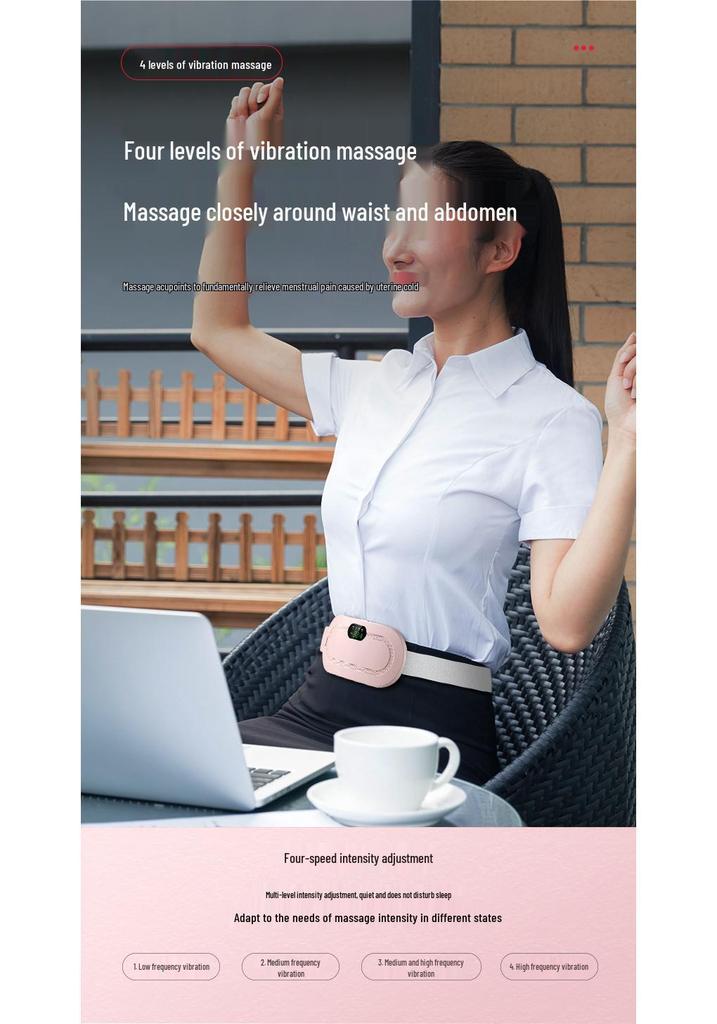 Electric Uterine Warmer & Massager Belt for Menstrual Relief with Vibration Heating, Lumbar Support, and Home Use.