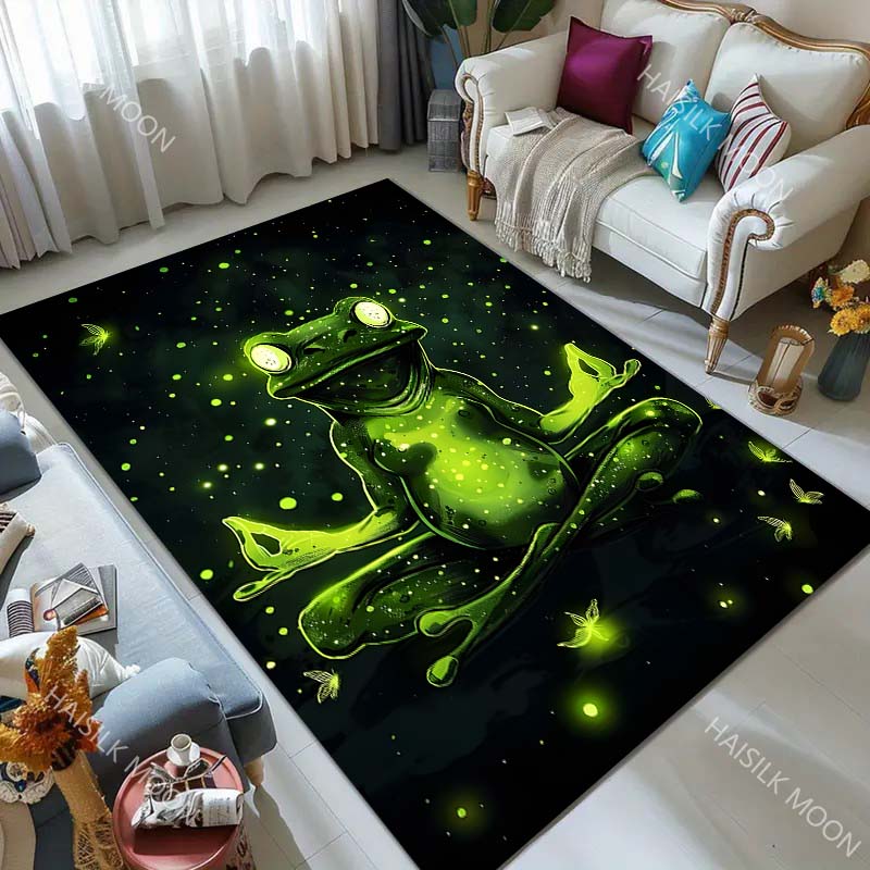 Meditating Frog Print Carpet for Living Room Bedroom Bedside Floor Mat Cloakroom Kids Activity Area Rugs Fast Shipping