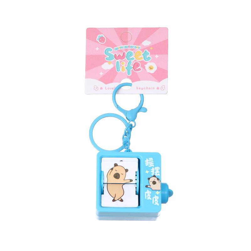 Charming Cartoon Flip Book Animation Keychain Vibrant Colors For Kids And Adults