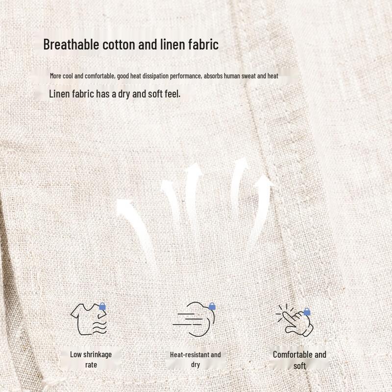 SHANSHAN Men's 100% Linen Casual Short Sleeve Polo Shirt