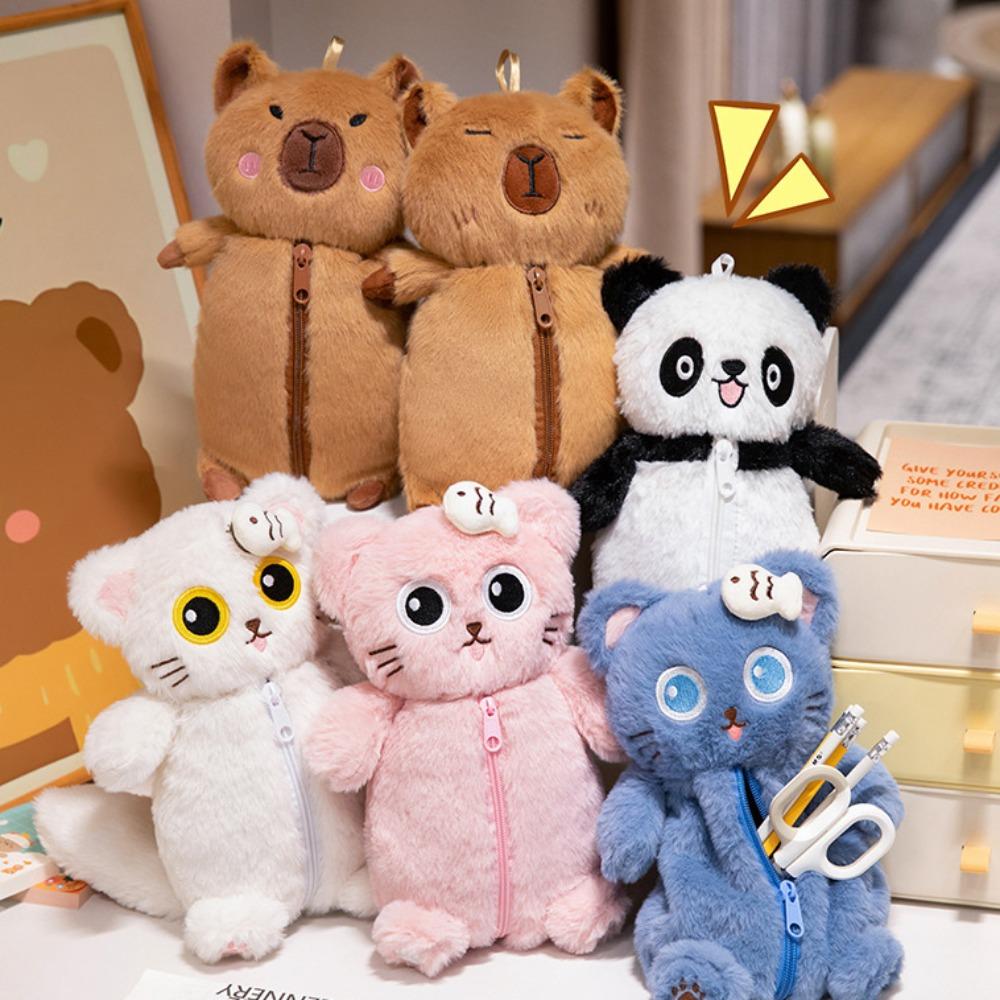 

Multi Functional Kitty Stationery Bag Cat Cartoon panda Pencil Case Students Office Style 3