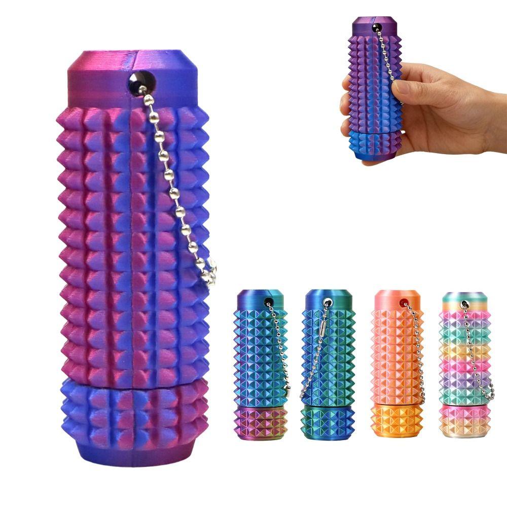 3D Printed Spiky Tactile Fidgeting Toys Small Pocket Grippie Stim Stress Fidgeting Toy 360 Degree Bearing Rotation Roller