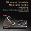 Luxury Magnetic Electroplated Genuine Cowhide Leather Case for OPPO Find N5 Axis Rotary Alloy Wrist Strap Bracket Hard Shell