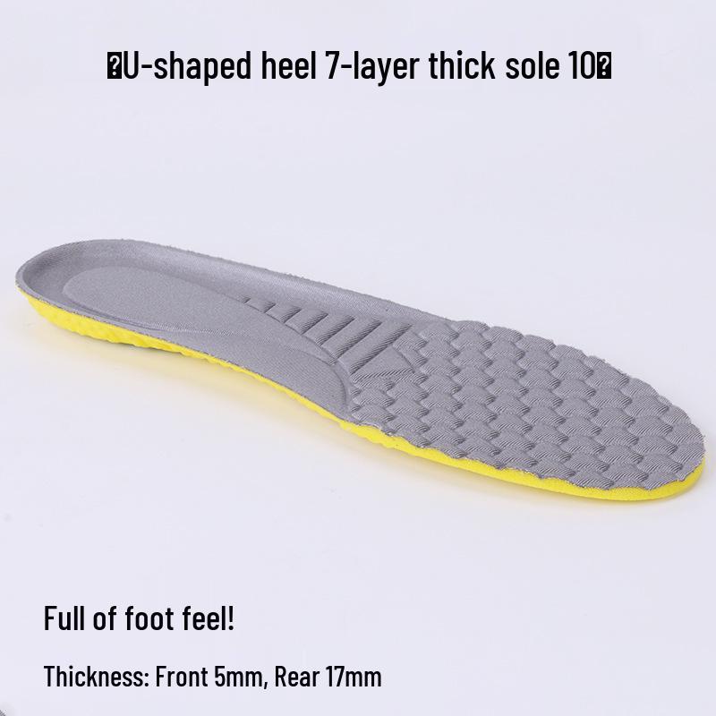 Men's Thickened Breathable Sports Insoles for Running & Military Training - Shock Absorbing, Deodorizing, Sweat-Wicking, Soft Full Soles.
