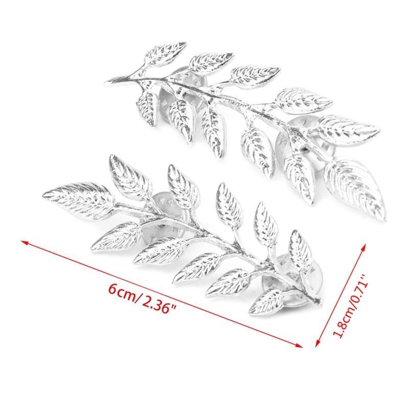 X6HE Fashion Double Tree Leaf Shirt Collar Pin Brooch Gold Silver Gifts for Family Members Girls Teens Women Girl/Boyfriend