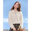Betu Women's Autumn 2025 Half-Zip Speckled Plush Sweatshirt